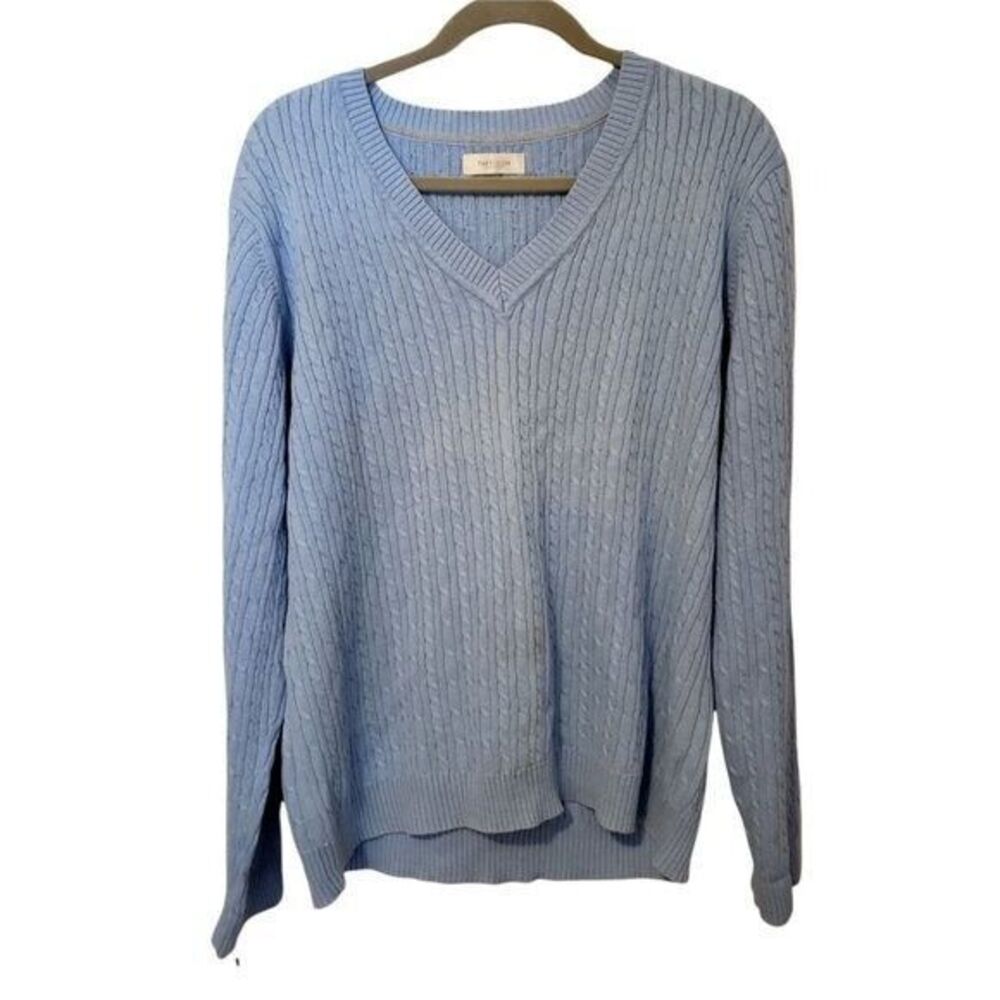 Van Heusen Womens Sz XXL Blue  Solid Long Sleeve Knitted Sweater